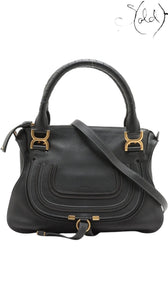 Chloé Marcie Leather Tote Bag Black Calf | Sold Attire, Authenticated Pre - Owned | Sold Attire
