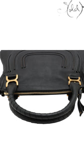 Chloé Marcie Leather Tote Bag Black Calf | Sold Attire, Authenticated Pre - Owned | Sold Attire