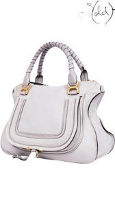 Chloé Marcie Large Satchel – White Calf Leather, Back view | Sold Attire