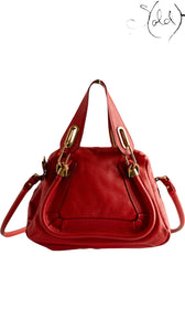 Chloé Paraty Large Top Handle Bag Coral Red 2010s, Back view | Sold Attire