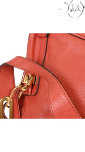 Chloé Paraty Large Top Handle Bag Coral Red 2010s, Hardware detail | Sold Attire