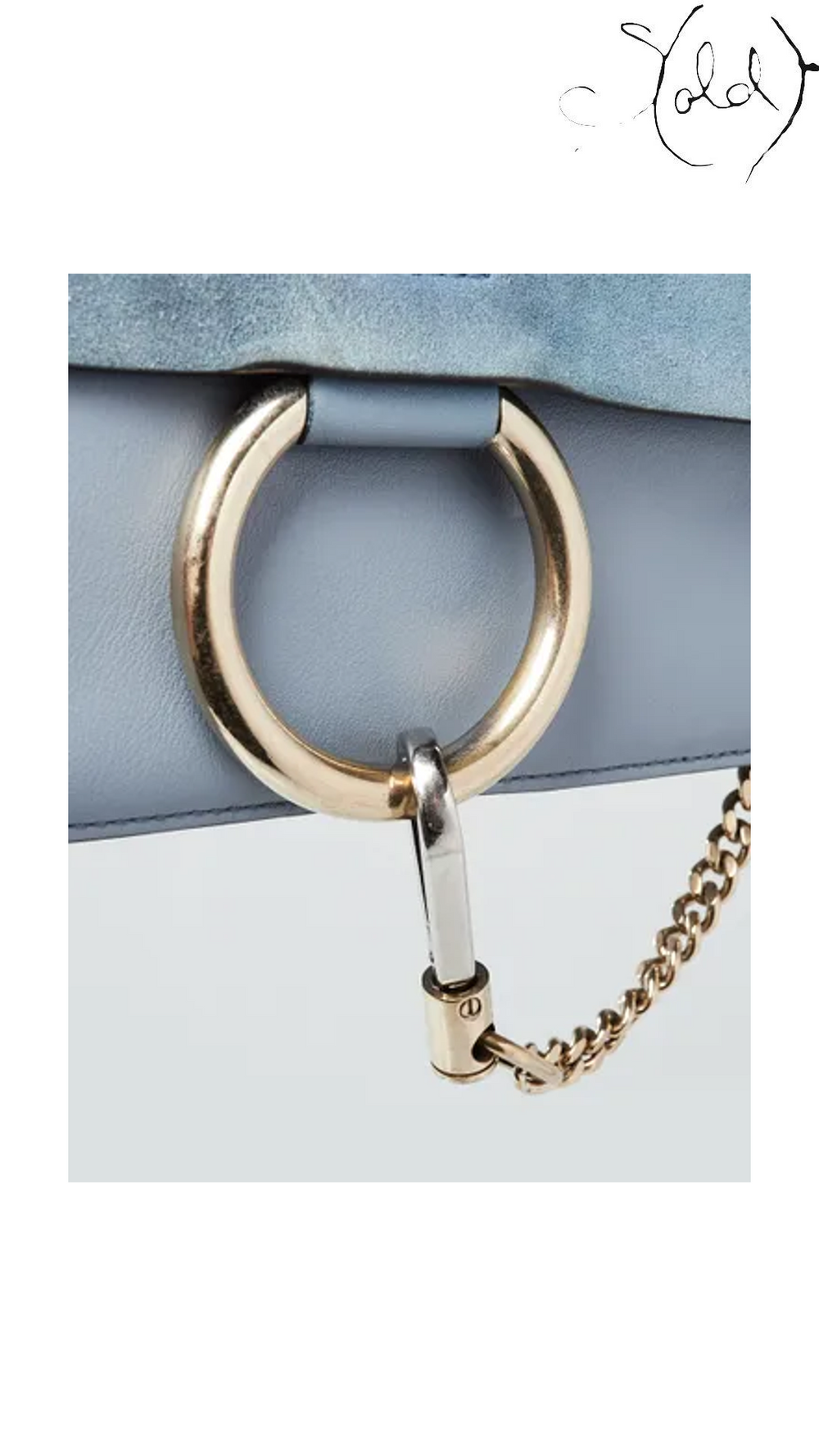 Chloé Small Faye Blue Leather and Suede Bag 5