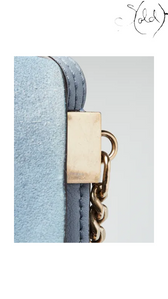 Chloé Small Faye Blue Leather and Suede Bag 6