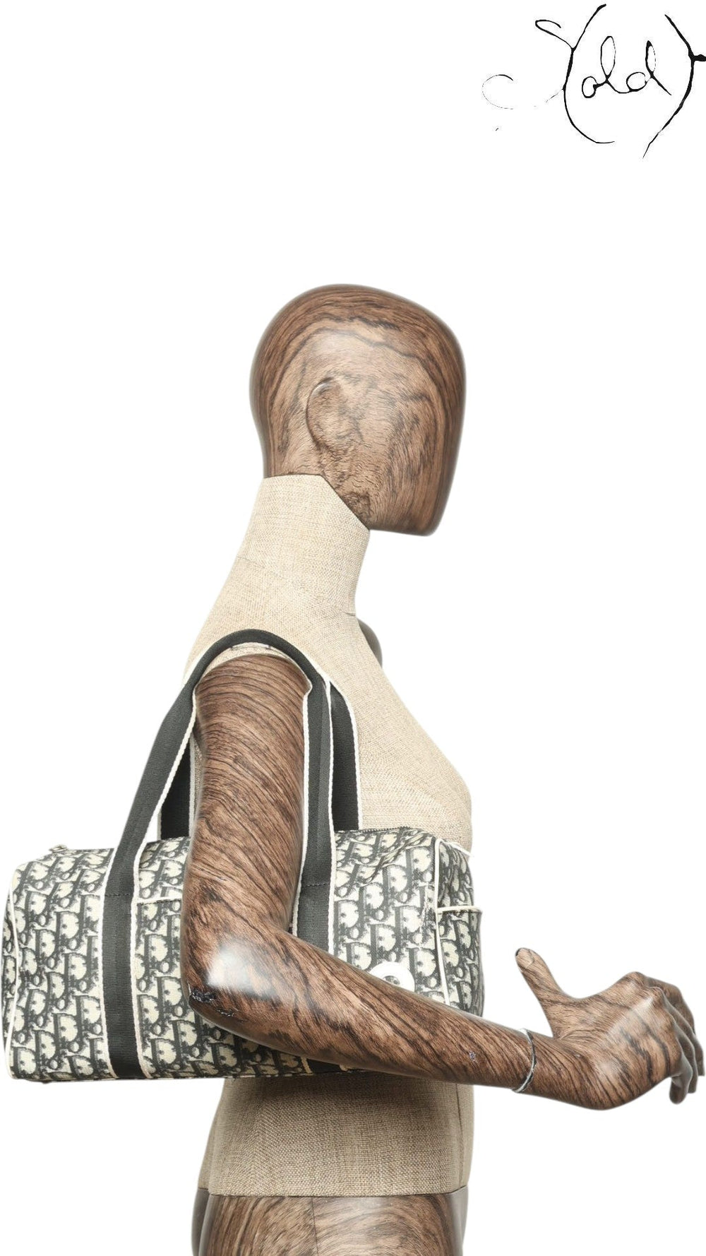 Christian Dior Trotter No. 2 Boston Bag Blue Monogram 2004 Galliano Era Pristine, Base view | Sold Attire