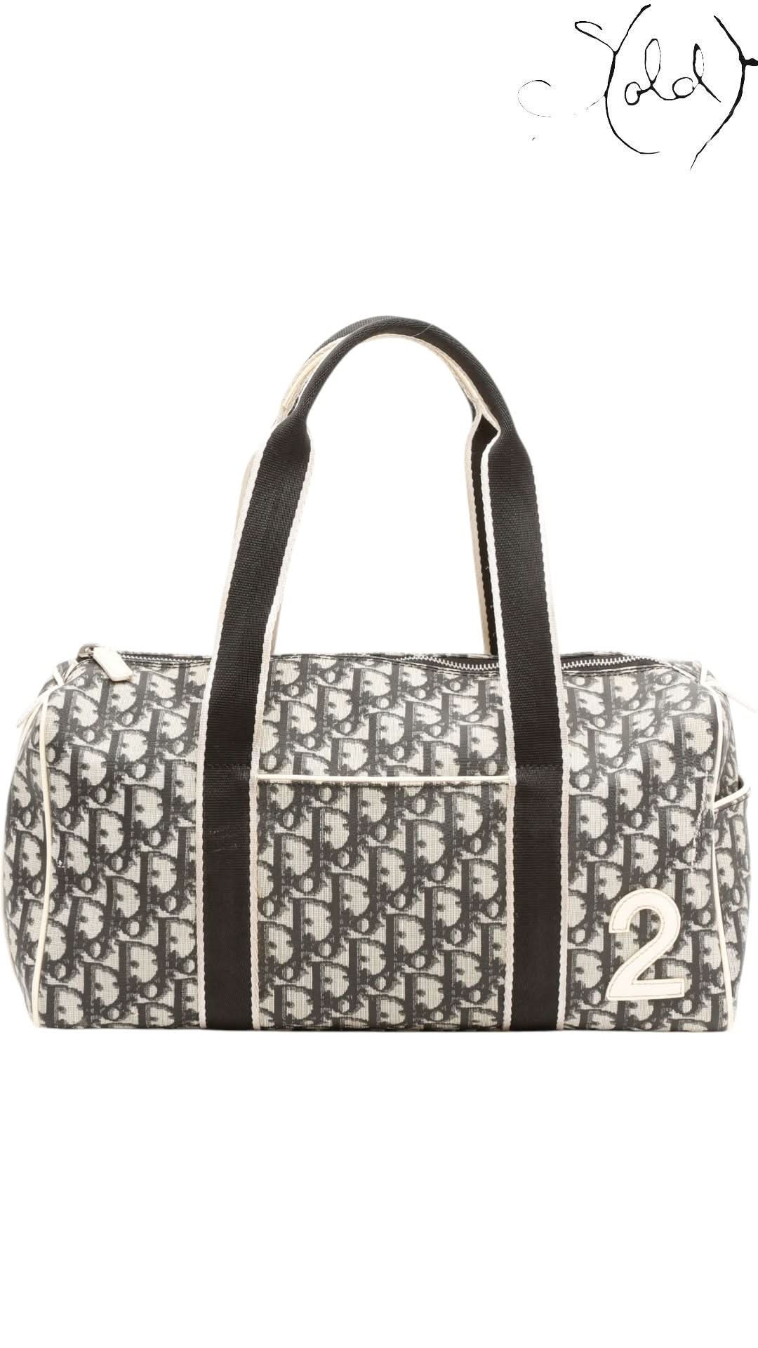 Christian Dior Bags Christian Dior Trotter No. 2 Boston Bag Blue Monogram 2004 Galliano Era Pristine | Sold Attire