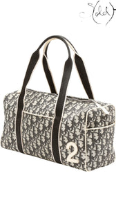 Christian Dior Trotter No. 2 Boston Bag Blue Monogram 2004 Galliano Era Pristine, Back view | Sold Attire