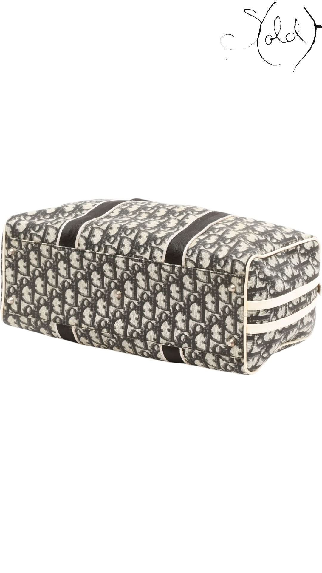 Christian Dior Bags Christian Dior Trotter No. 2 Boston Bag Blue Monogram 2004 Galliano Era Pristine | Sold Attire