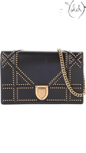CHRISTIAN DIOR Diorama Wallet on Chain – Architectural Black Edition, Authenticated Pre-Owned | Sold Attire
