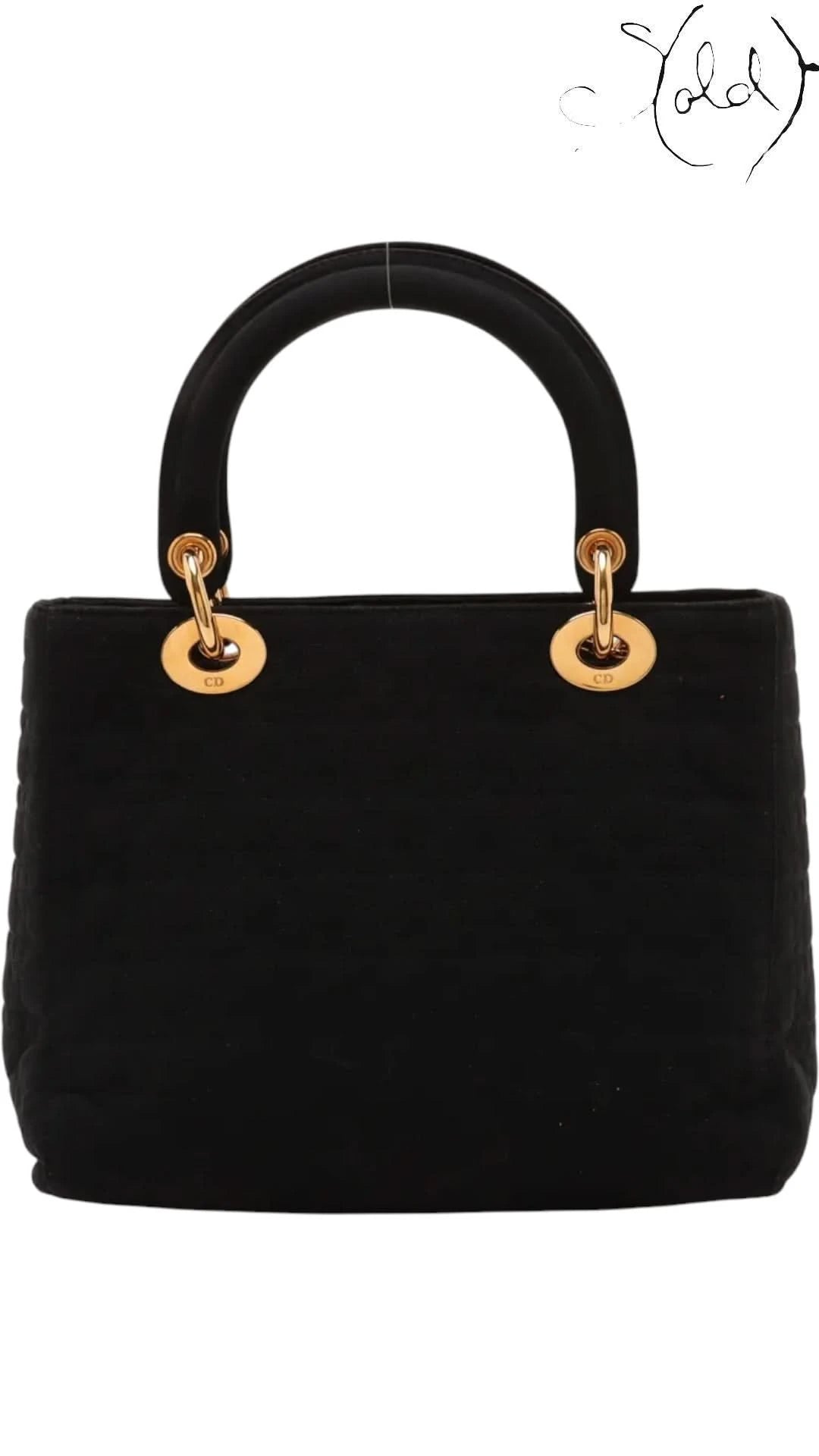 Christian Dior Lady Dior Nylon Top Handle Bag | Sold Attire - Sold Attire