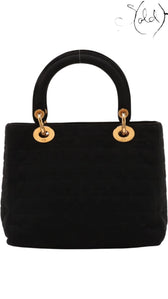 Christian Dior Lady Dior Nylon Top Handle Bag, Back view | Sold Attire