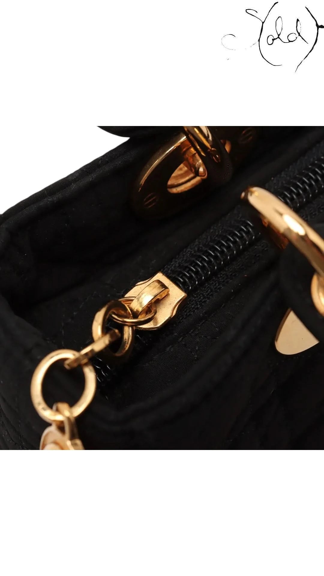 Christian Dior Lady Dior Nylon Top Handle Bag | Sold Attire - Sold Attire