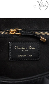 Sold Attire Christian Dior black lambskin Dioraddict flap bag interior label and zipper detail