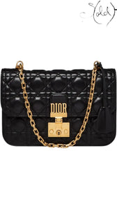 Sold Attire black lambskin Dioraddict flap bag with gold hardware and cannage quilting, 2017.