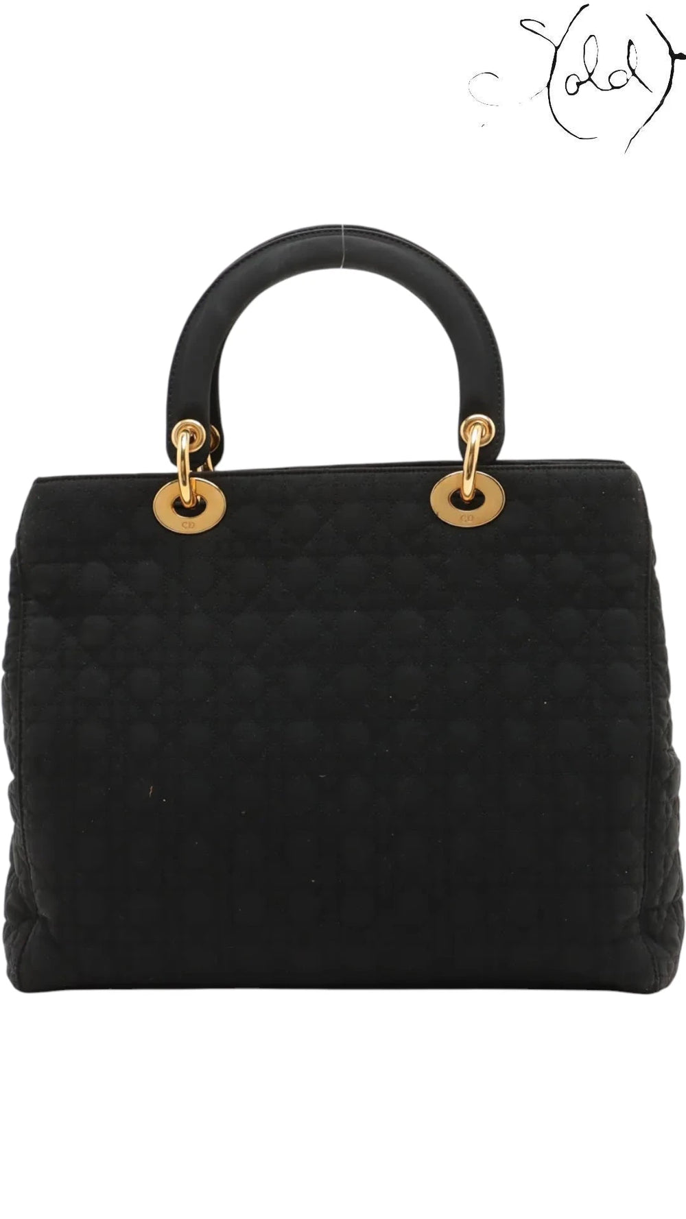 Christian Dior Large Lady Dior Black Cannage Quilted Nylon 1990s, Back view | Sold Attire