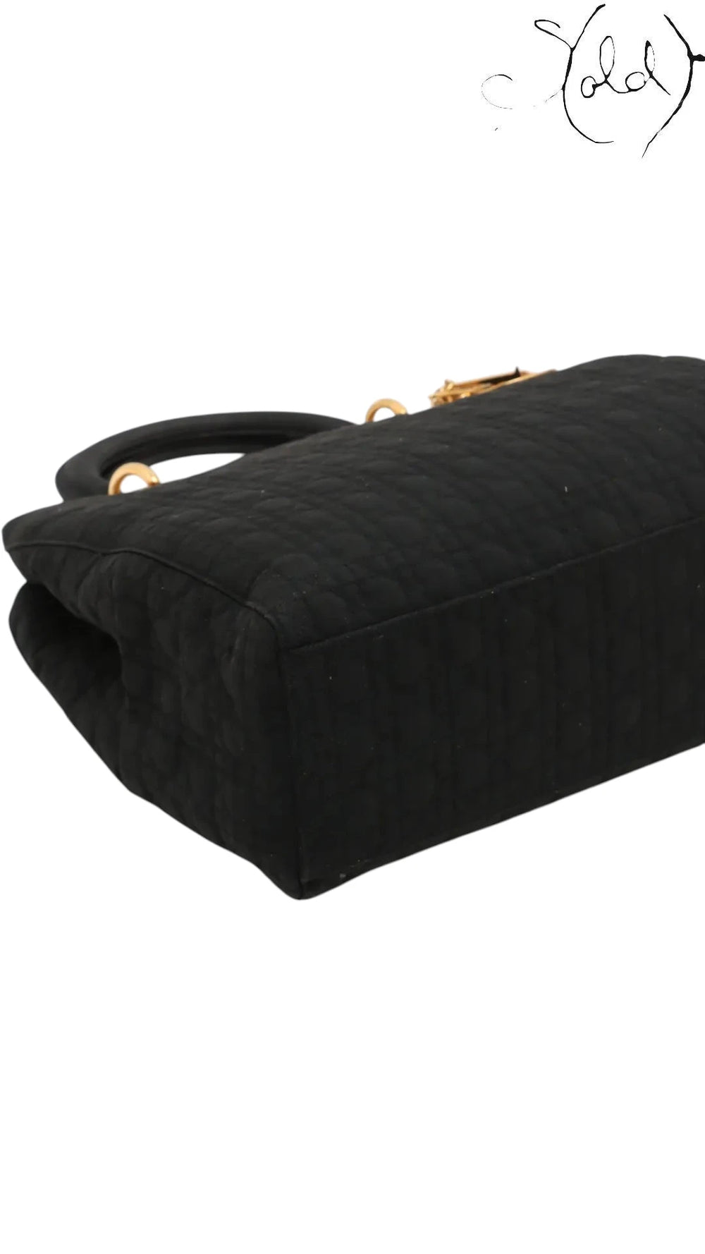 Christian Dior Large Lady Dior Black Cannage Quilted Nylon 1990s, Detail view | Sold Attire
