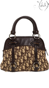 Christian Dior Trotter CD Satchel Beige Brown Canvas Early 2000s, Interior view | Sold Attire