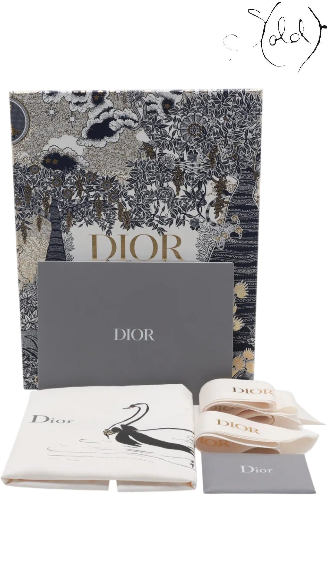 Sold Attire: Dior Lady Dior medium white lambskin bag with rose gold hardware, including box, dust bag, and charms.