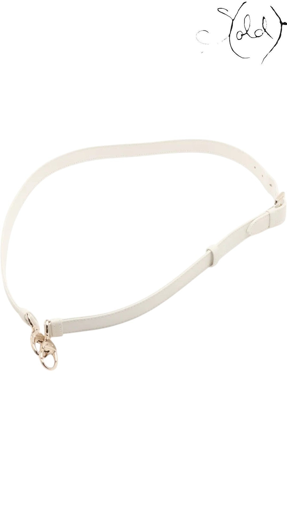 Sold Attire white lambskin adjustable shoulder strap with rose gold hardware for Lady Dior bag