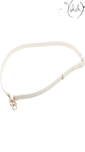 Sold Attire white lambskin adjustable shoulder strap with rose gold hardware for Lady Dior bag
