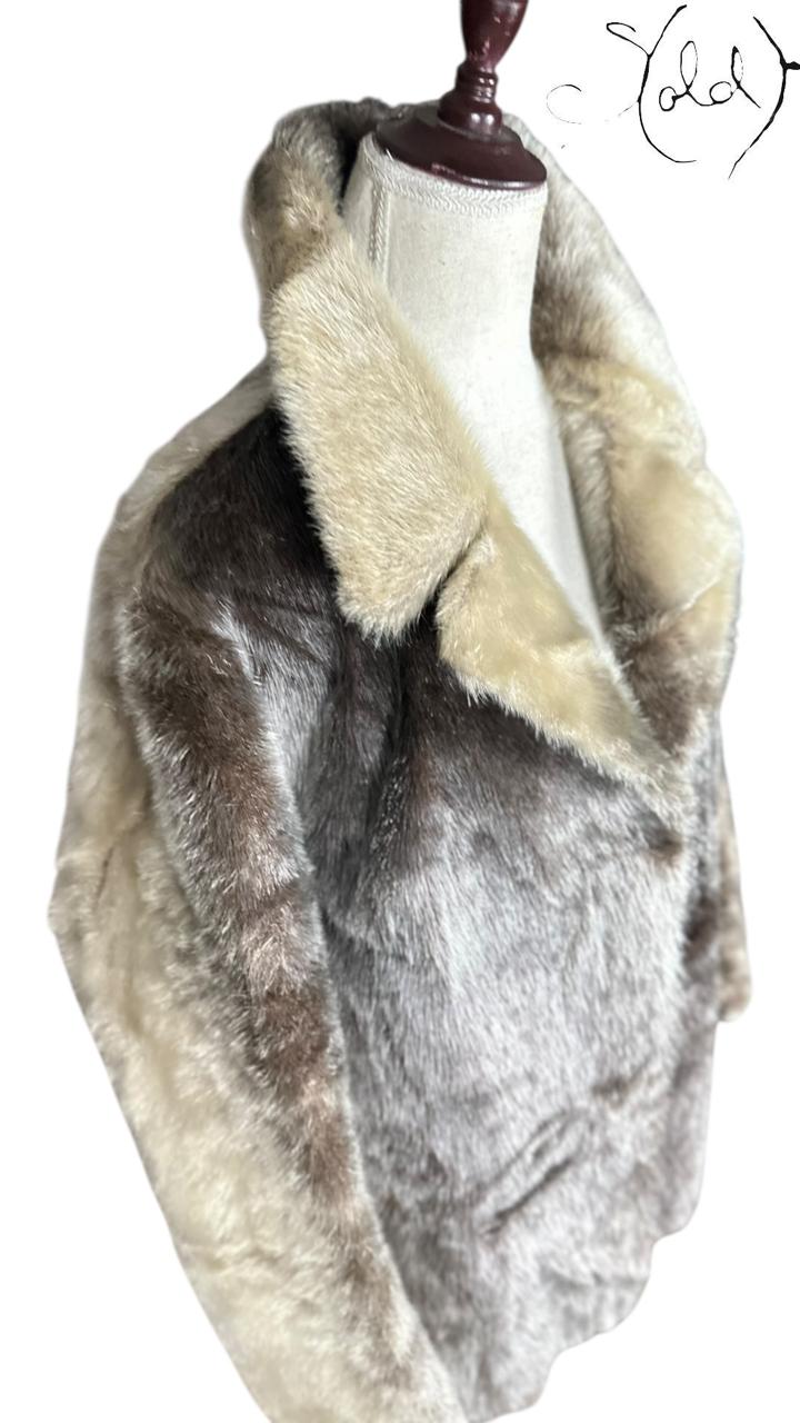 Vintage Danish Mink Fur Coat 1990s Brown Size 42 Mint Condition, Interior view | Sold Attire
