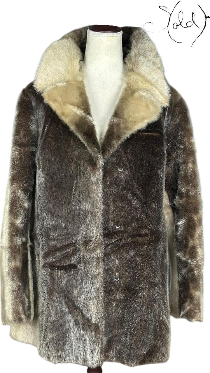 Vintage Danish Mink Fur Coat 1990s Brown Size 42 Mint Condition, Hardware detail | Sold Attire