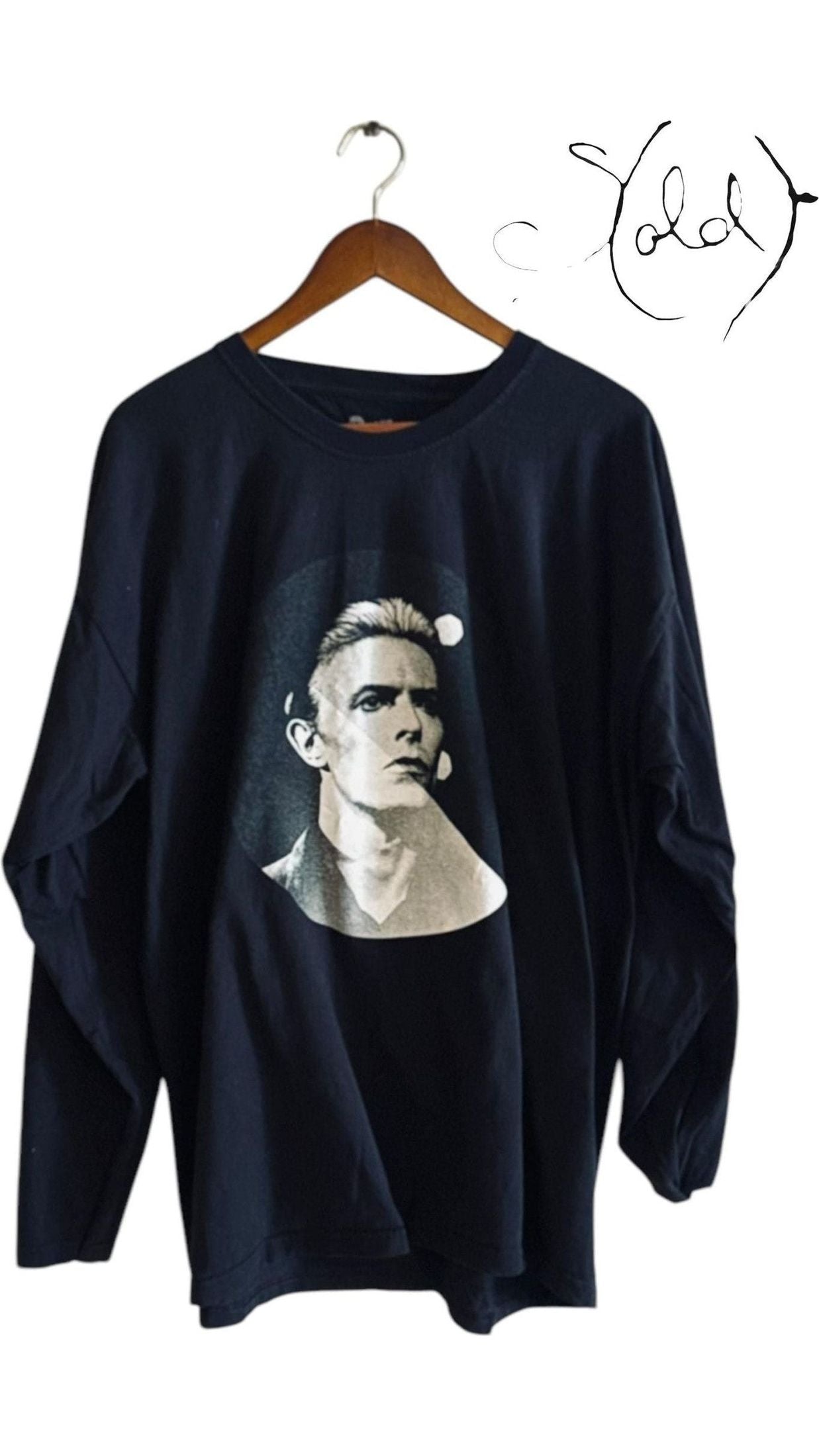 David Bowie Cotton Long Sleeve – Vintage XL Style Rare Gems