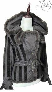 D&G Real Fur-Trimmed Belted Jacket – Statement Winter, Back view | Sold Attire