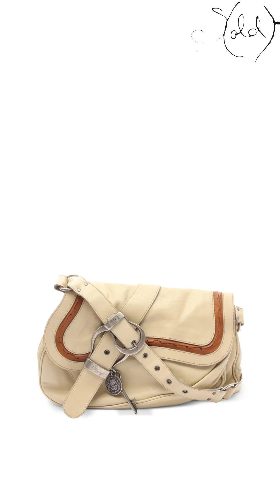 Dior 2000s Gaucho beige calf leather shoulder bag - view 1