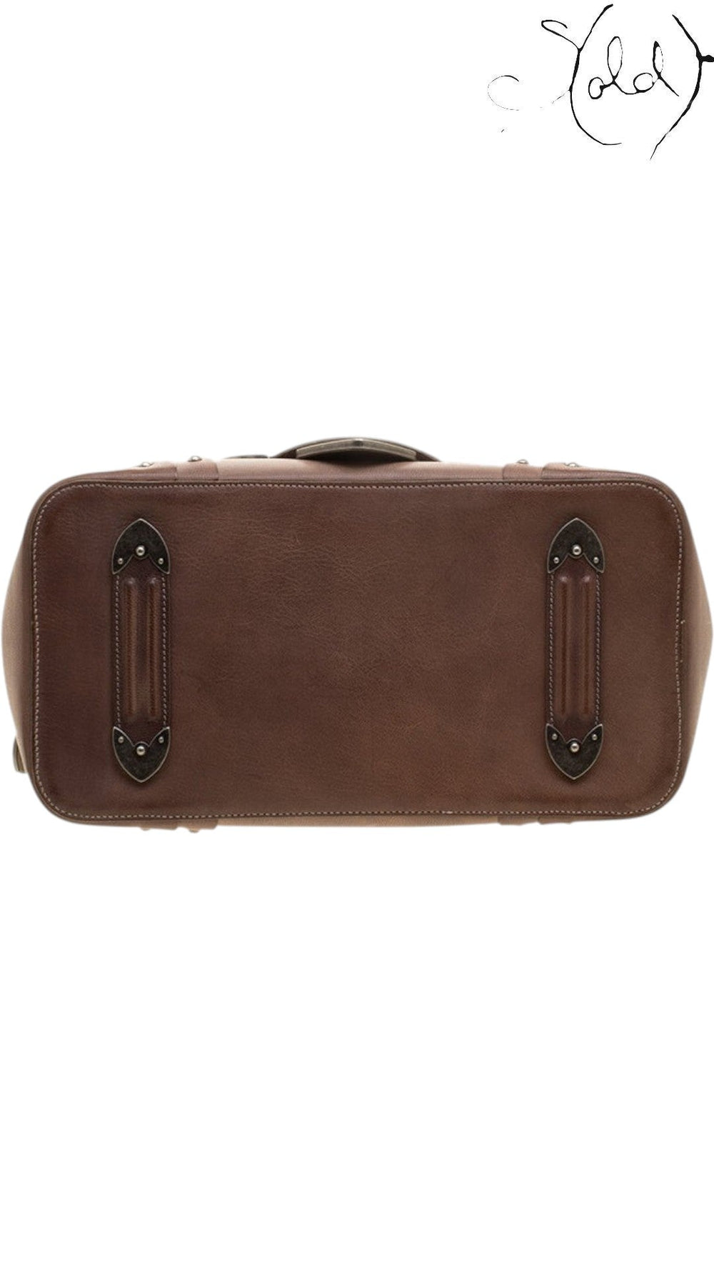 Dior Jeanne Frame Satchel brown leather back view