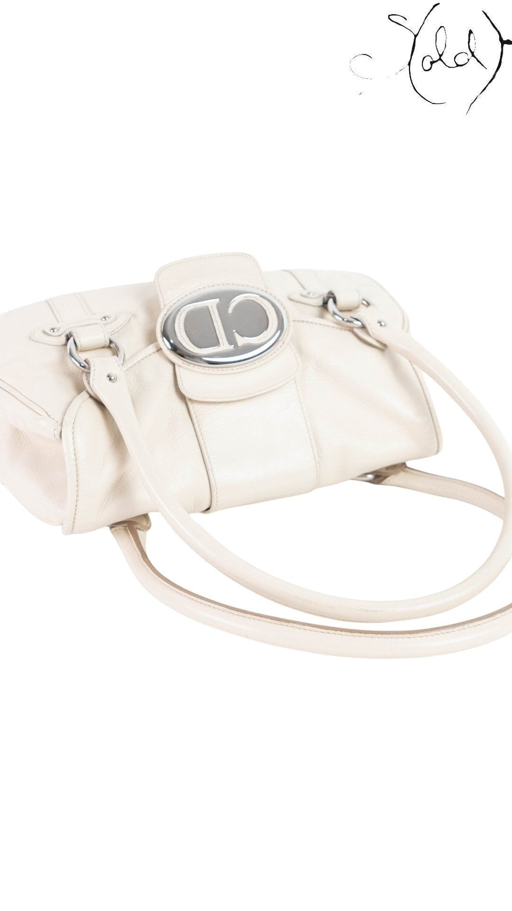 Dior Saint Germaine Cream Leather Flap Bag interior detail