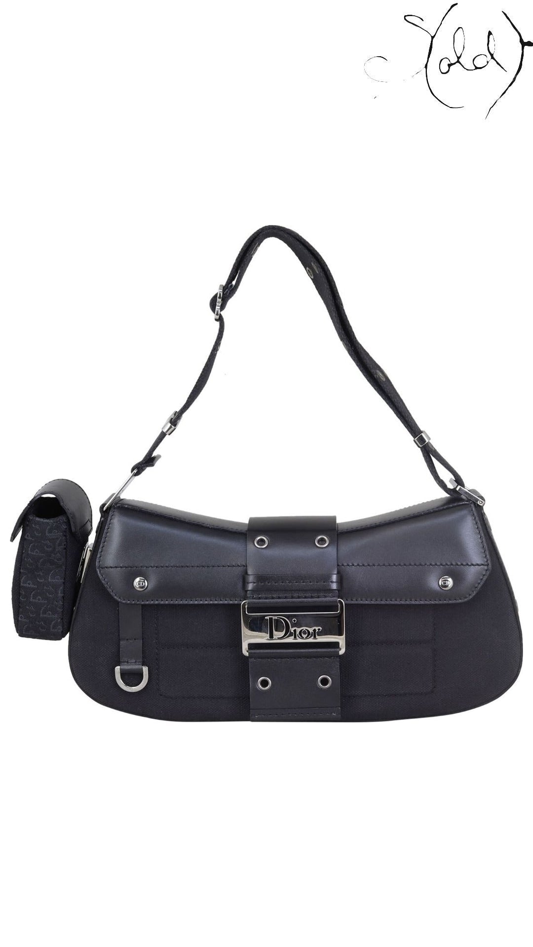 Dior Street Chic Columbus black canvas pouch bag 2002 - view 6