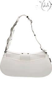 Sold Attire vintage Dior Street Chic shoulder bag in white leather with silver-tone hardware and adjustable strap