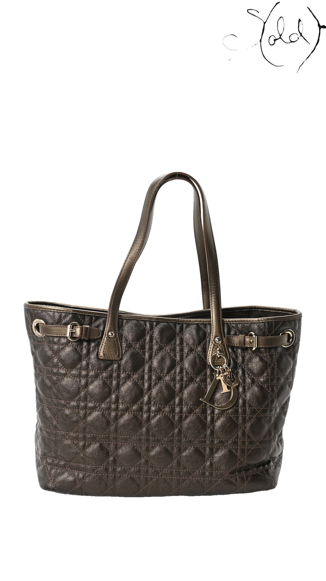 Dior Bronze Cannage Small Panarea Tote: front view