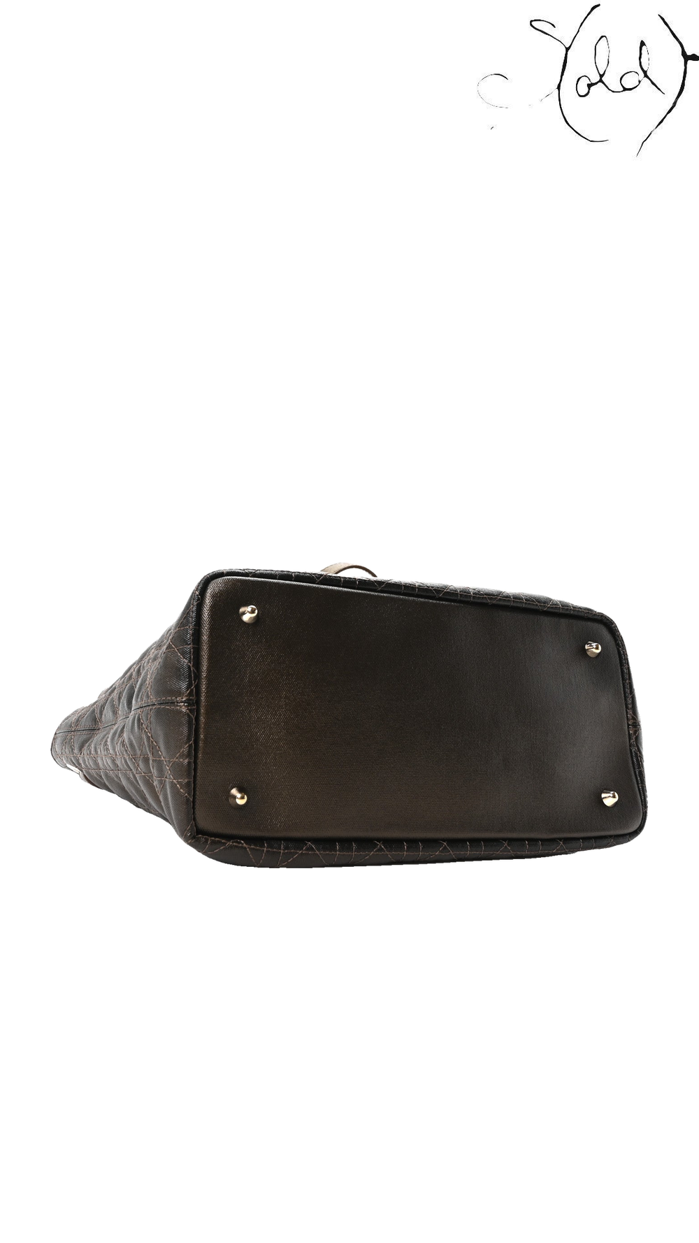 Dior Bronze Cannage Small Panarea Tote: base view