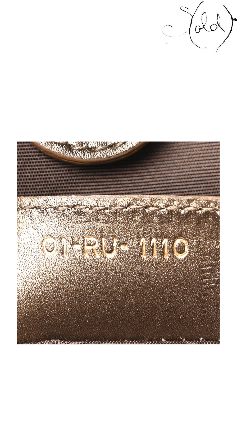 Dior Bronze Cannage Small Panarea Tote: date code detail