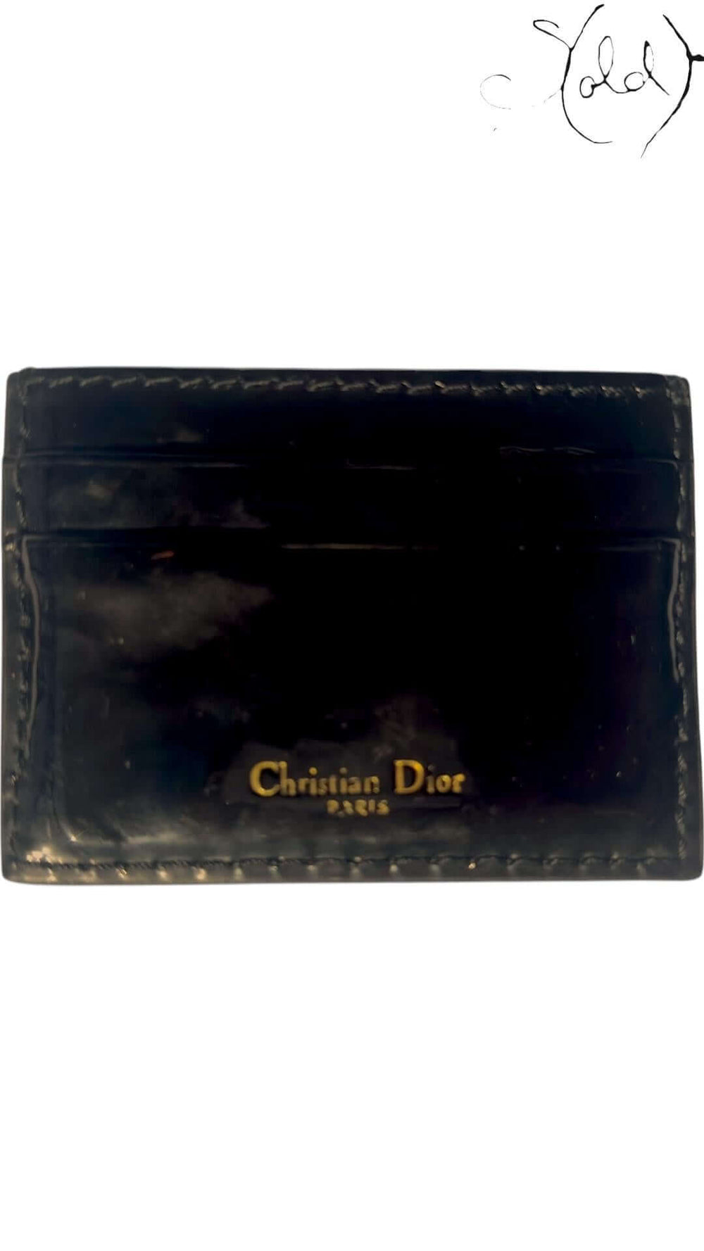 Dior Logo Cardholder – Midnight Patent, Back view | Sold Attire