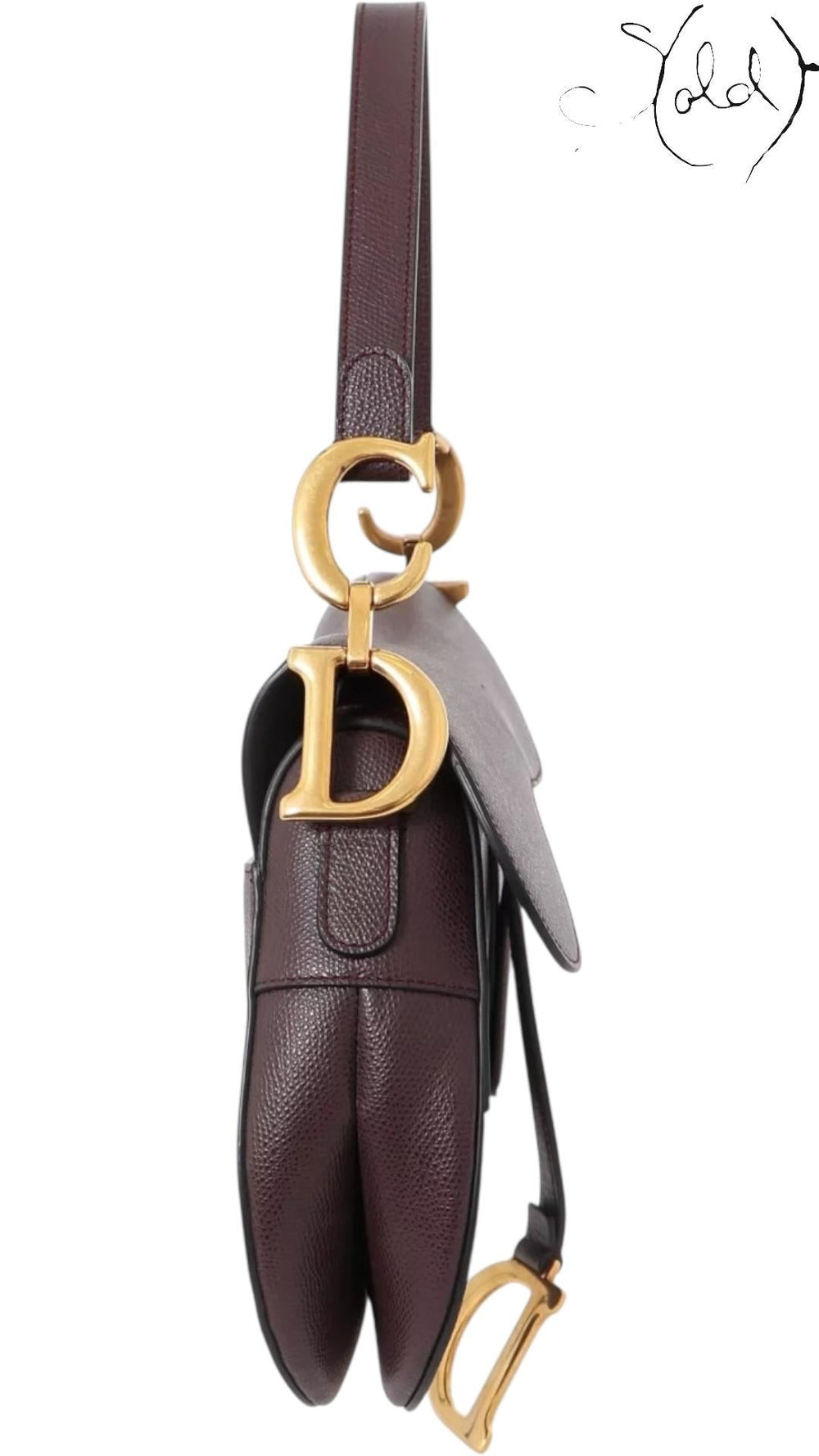 Christian Dior Saddle Bag Amarante Leather 2018, Hardware detail | Sold Attire