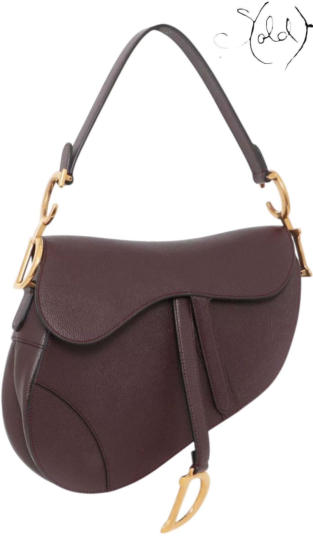 Dior Medium Saddle + Jacquard Strap – Amarante | Sold Attire - Sold Attire