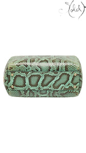 Base and protective feet of Dolce & Gabbana green python Miss Sicily tote