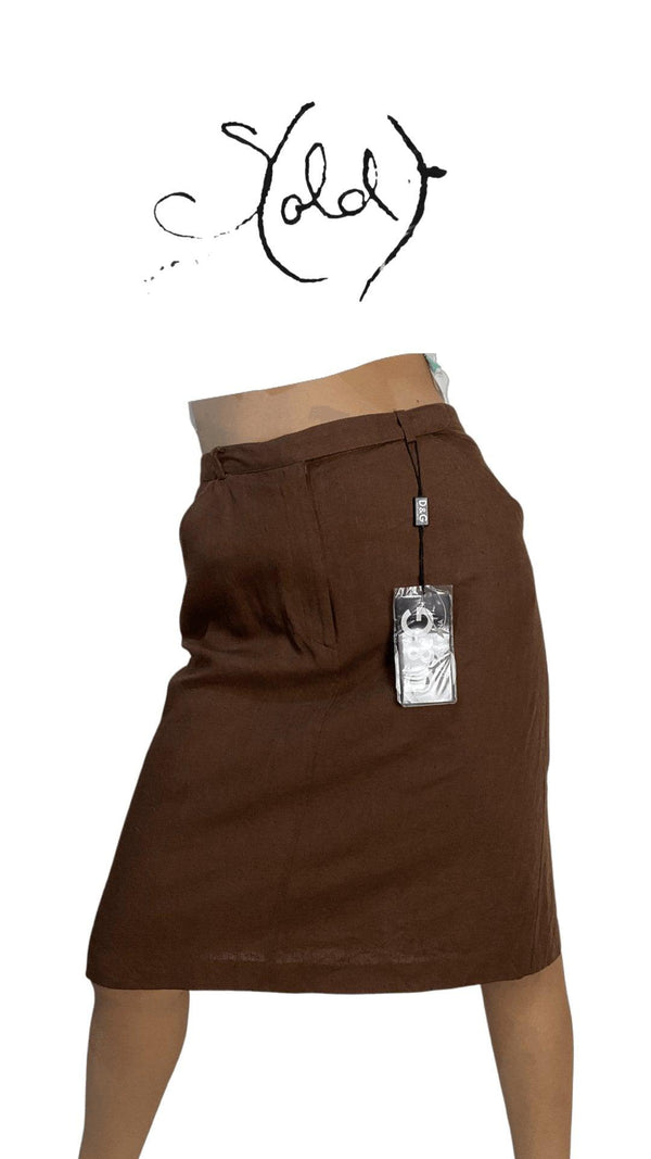 Dolce & Gabbana Brown Wool Skirt - Vintage Chic - Sold Attire