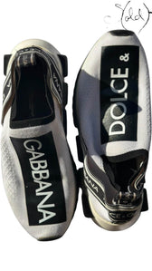 Dolce & Gabbana Sock Runners – Monochrome Flex, Hardware detail | Sold Attire