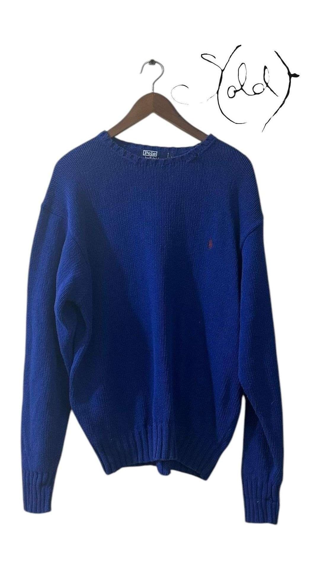 Ralph Lauren Cobalt Blue Knit Sweater - Large jumpers, old-money, Rare Gems