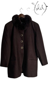 Electre Paris Fox Fur & Lana Wool Coat – Quiet Luxury, Authenticated Pre-Owned | Sold Attire