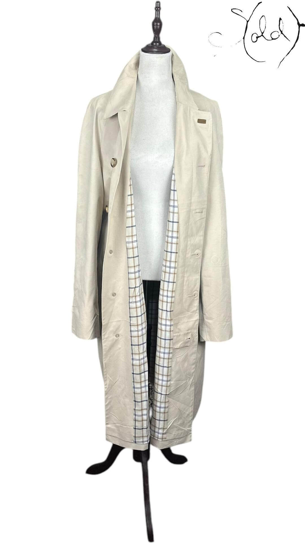 Emidio Tucci Cream Trench Coat – Refined European Tailoring, Detail view | Sold Attire