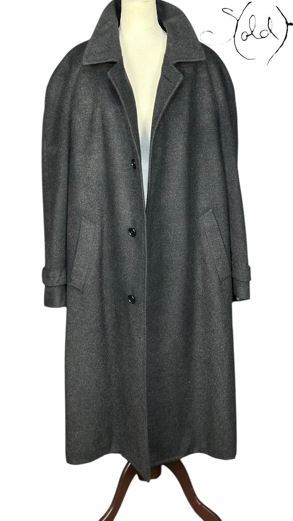 Ermenegildo Zegna Camel Hair & Wool Overcoat Grey, Back view | Sold Attire
