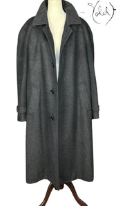 Ermenegildo Zegna Camel Hair & Wool Overcoat Grey, Back view | Sold Attire