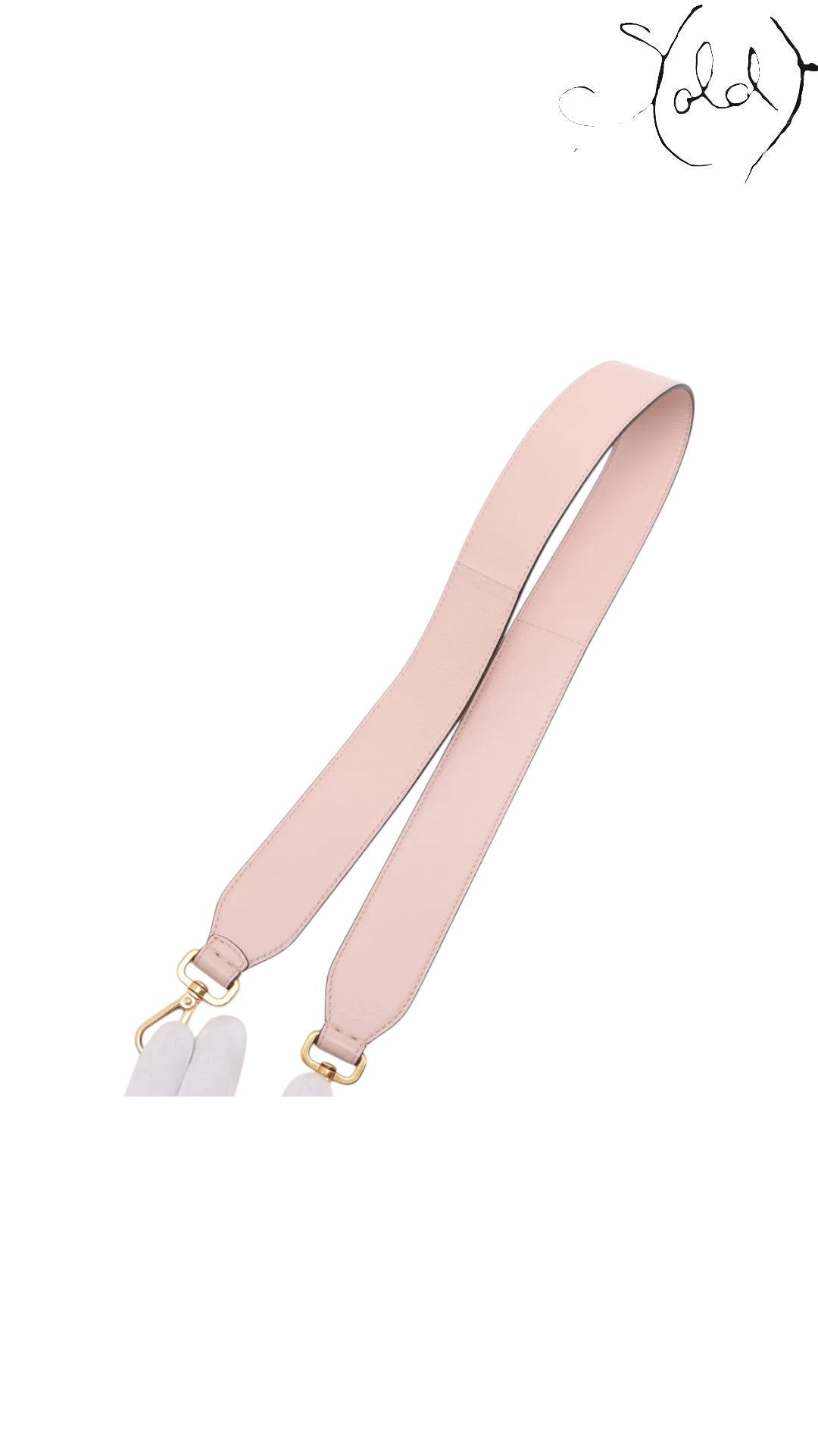 Sold Attire pink leather shoulder strap with gold-tone hardware for Fendi Mamma Baguette bag