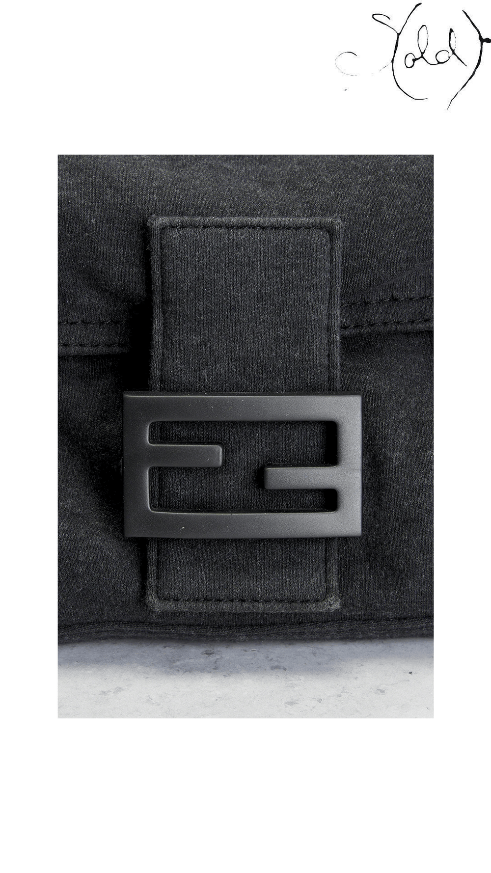 Fendi Baguette 26424 Grey Cotton Shoulder Bag 6
