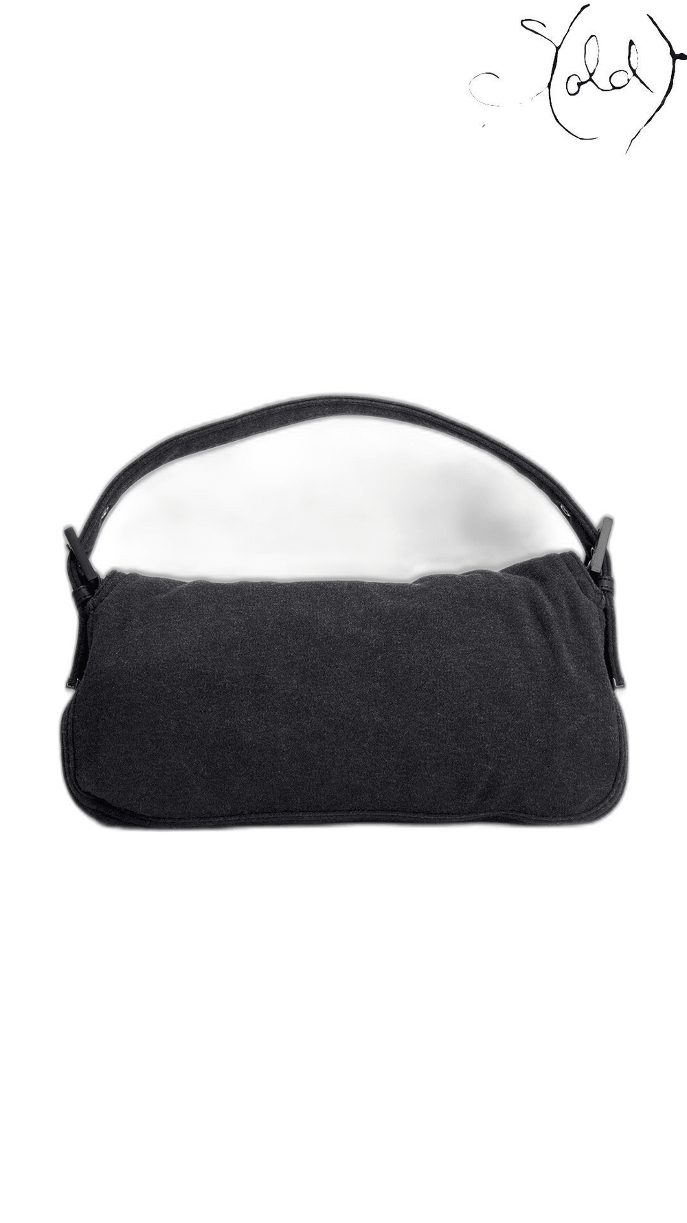 Fendi Baguette 26424 Grey Cotton Shoulder Bag 3