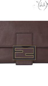 Fendi Big Forever Mama Baguette Brown Calfskin profile detail